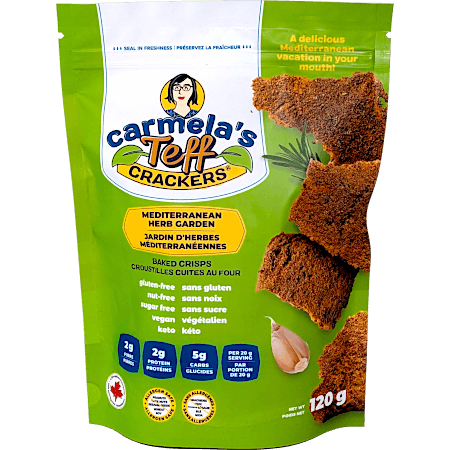 Carmela's Baked Teff Gluten-free, Keto Crackers - Mediterranean